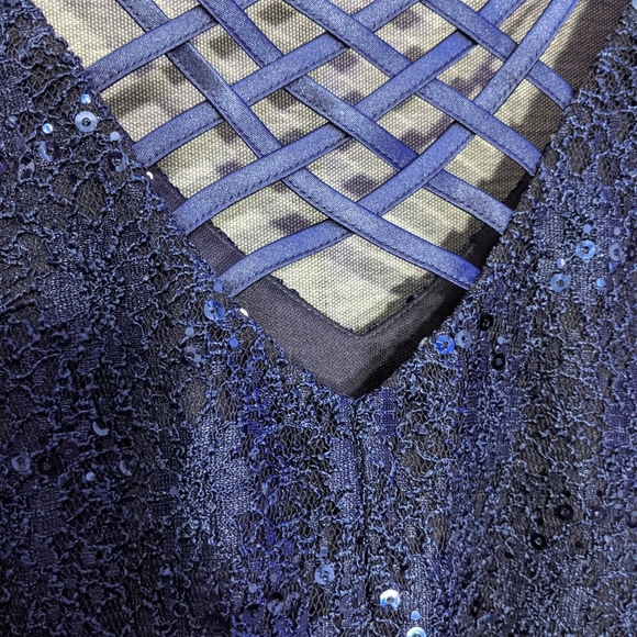 Blue Sequin Dress - Picture 2 of 4